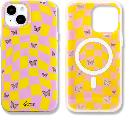 Phone Case for iPhone 16 Pro Max | Compatible with MagSafe | 10ft Drop Tested | Lemon Gingham