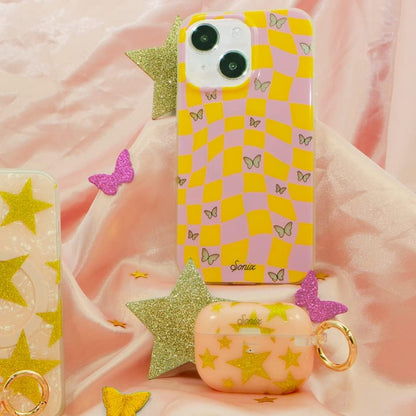 Phone Case for iPhone 16 Pro Max | Compatible with MagSafe | 10ft Drop Tested | Lemon Gingham