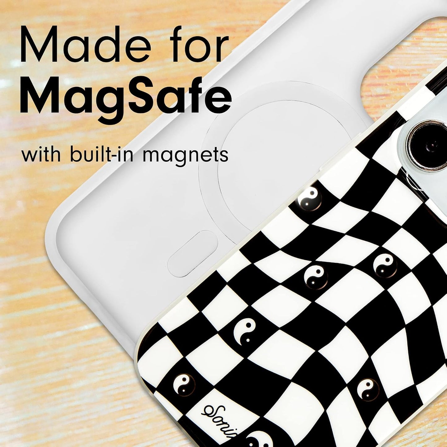 Phone Case for iPhone 16 Pro Max | Compatible with MagSafe | 10ft Drop Tested | Lemon Gingham