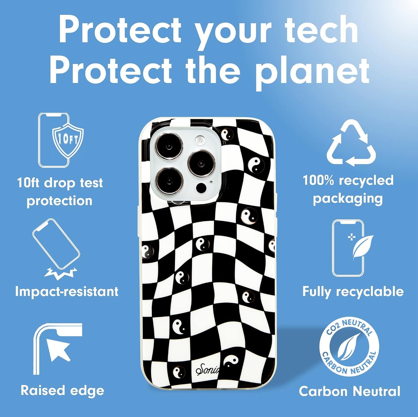 Phone Case for iPhone 16 Pro Max | Compatible with MagSafe | 10ft Drop Tested | Lemon Gingham