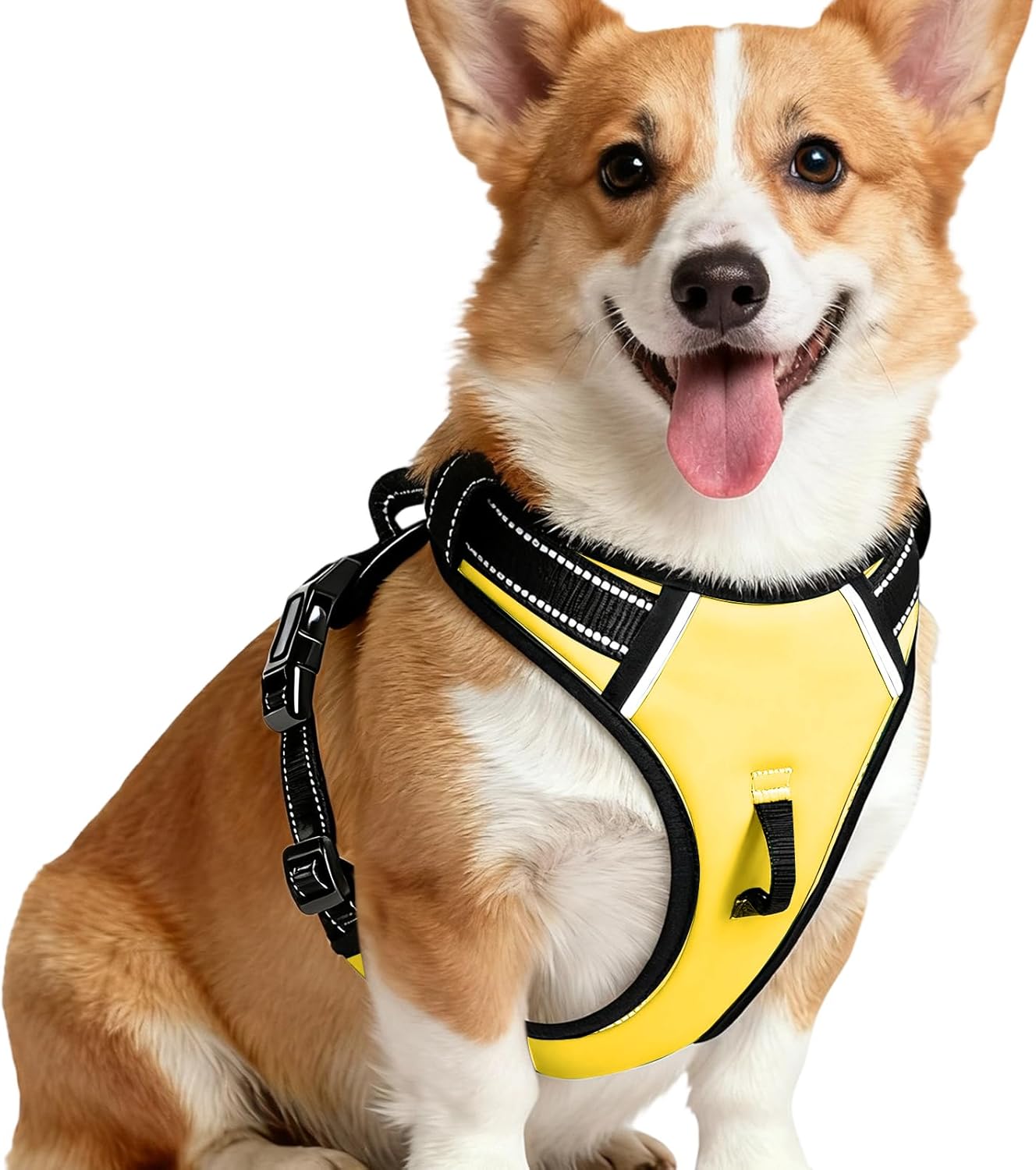 No Pull Dog Harness, No-Choke Soft Padded Reflective Dog Vest Harness with Front Clip & Top Handle, 2 Quick-Release Buckles, Adjustable for Small Medium Large Dogs