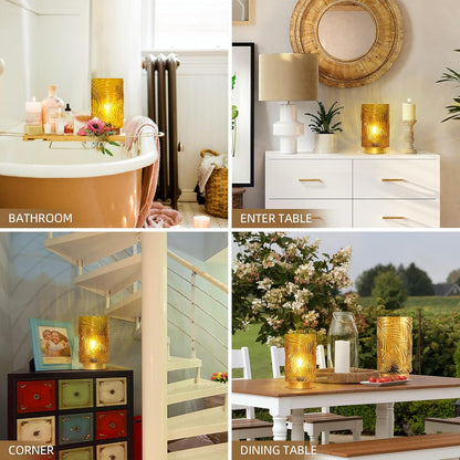 Battery Operated Table Lamp, Cordless Lamps for Home Decor, Battery Powered Nightlight with LED Bulb with Timer, Decorative Lights for Living Room Bedroom Tabletop Entryway Centerpiece Gift(S Yellow)