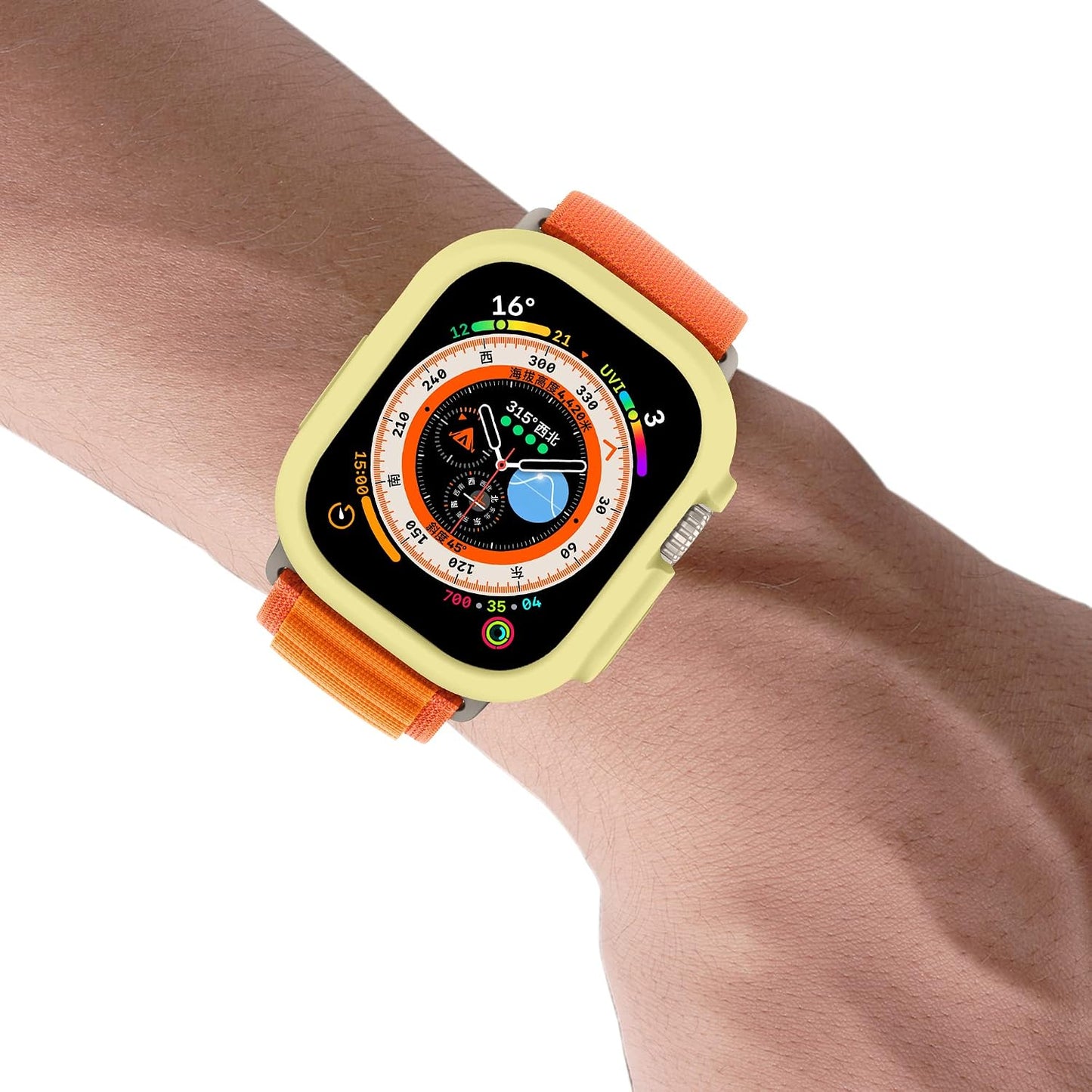 Soft Candy Colors Case for Apple Watch Series Ultra 49MM, Ultra Thin TPU Shockproof Smart Watch Cases Bumper Cover for iWatch Series [No Screen] Yellow