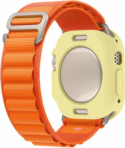 Soft Candy Colors Case for Apple Watch Series Ultra 49MM, Ultra Thin TPU Shockproof Smart Watch Cases Bumper Cover for iWatch Series [No Screen] Yellow