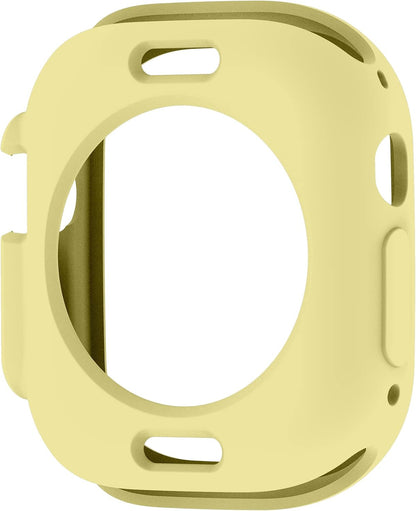 Soft Candy Colors Case for Apple Watch Series Ultra 49MM, Ultra Thin TPU Shockproof Smart Watch Cases Bumper Cover for iWatch Series [No Screen] Yellow