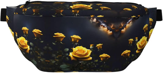 Beautiful yellow roses Running Waist Pack-No-Bounce Phone Holder for Gym, Waterproof Crossbody Fanny Pack with Adjustable Belt