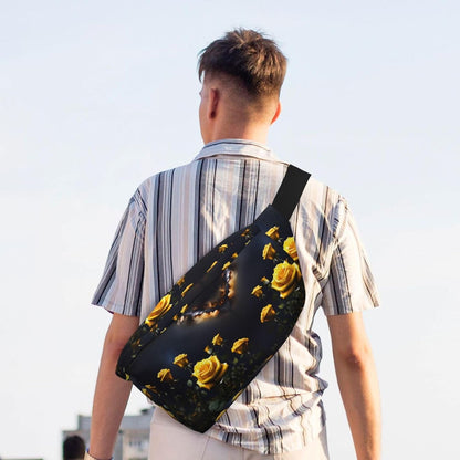 Beautiful yellow roses Running Waist Pack-No-Bounce Phone Holder for Gym, Waterproof Crossbody Fanny Pack with Adjustable Belt