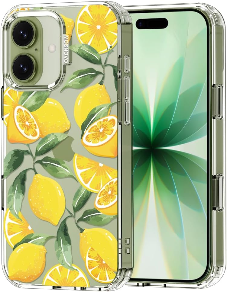 for iPhone 17 Case | Military Grade 6.6ft Drop Tested | Camera Control | Clear with Lemon Design
