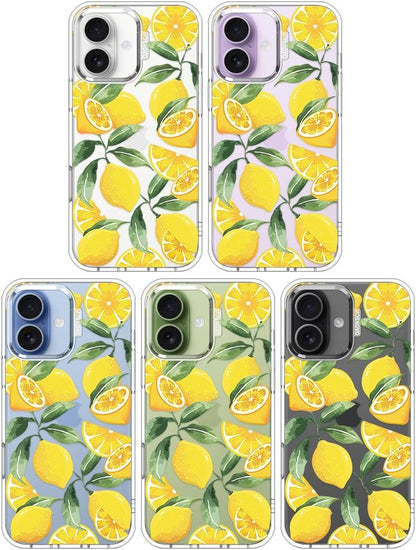 for iPhone 17 Case | Military Grade 6.6ft Drop Tested | Camera Control | Clear with Lemon Design
