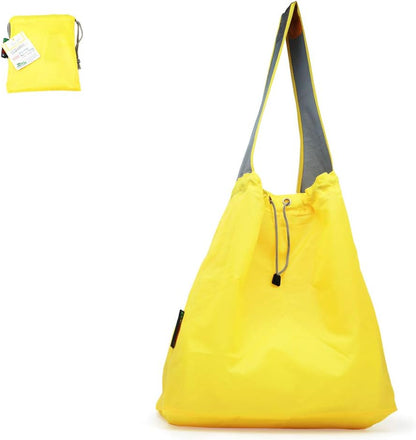 1 Pack Ripstop Nylon Foldable Reusable Grocery Shopping Bag with Pouch & Inner Pocket, Draw-String