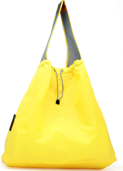 1 Pack Ripstop Nylon Foldable Reusable Grocery Shopping Bag with Pouch & Inner Pocket, Draw-String