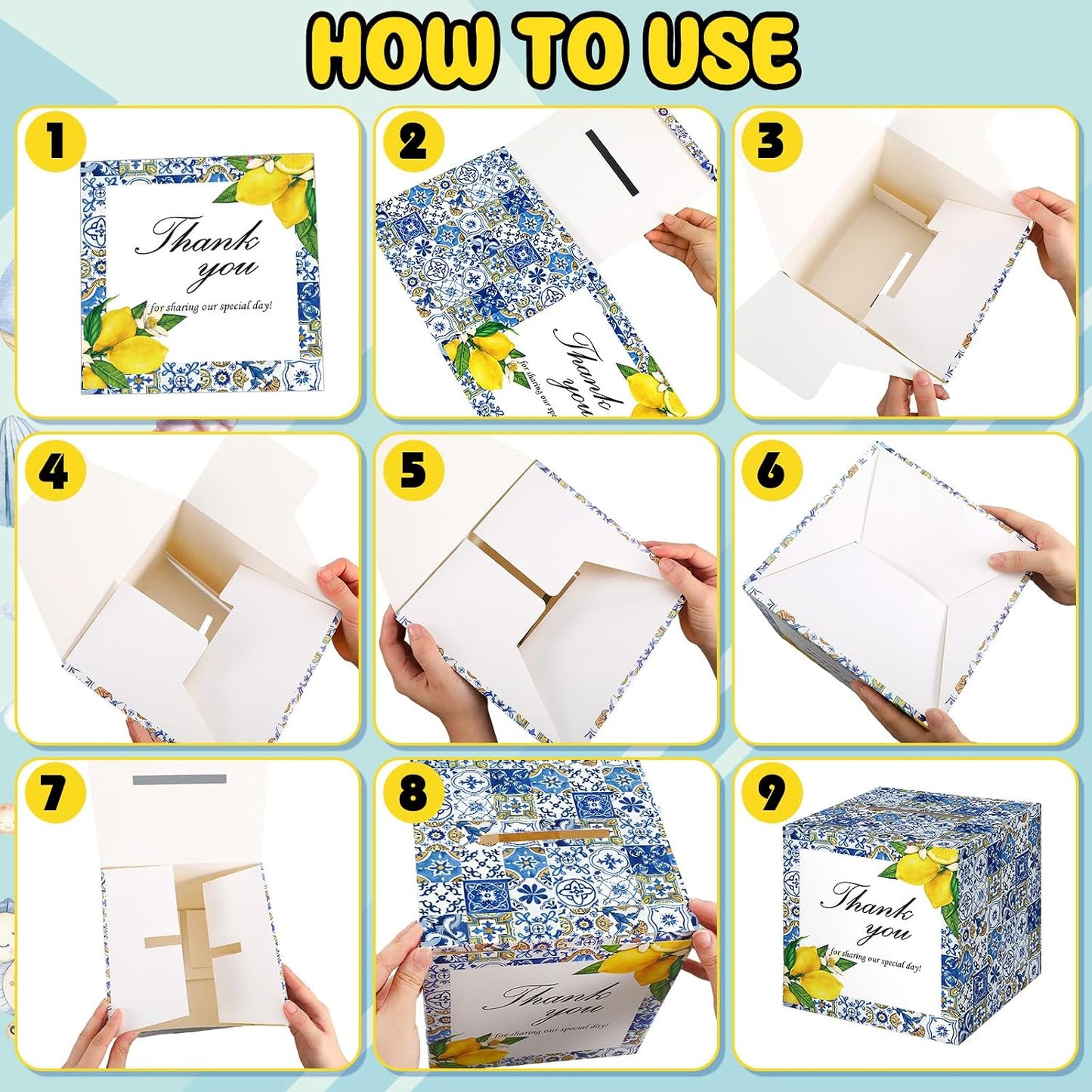 37 Pcs Lemon Advice and Wishes Cards for the Mr and Mrs Amalfi Coast Paper Blessing Collection Box Mediterranean Wedding Party Favors Bridal Shower Gift for Reception Engagement Decoration