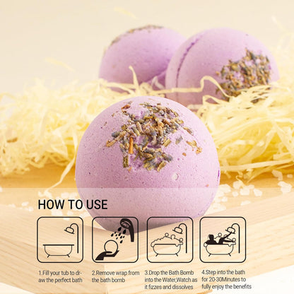 Bath Bombs for Women Spa Gift Set with Lemon Oils Sea Salt Relaxing Birthday Gift for Her Bubble Bath Skincare