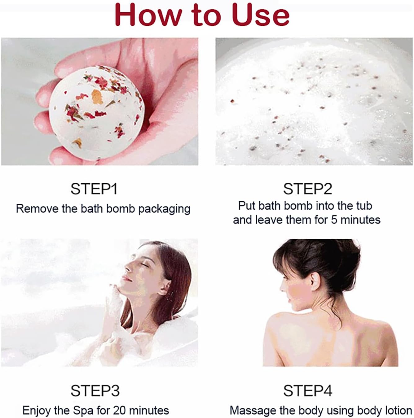 Bath Bombs for Women Spa Gift Set with Lemon Oils Sea Salt Relaxing Birthday Gift for Her Bubble Bath Skincare