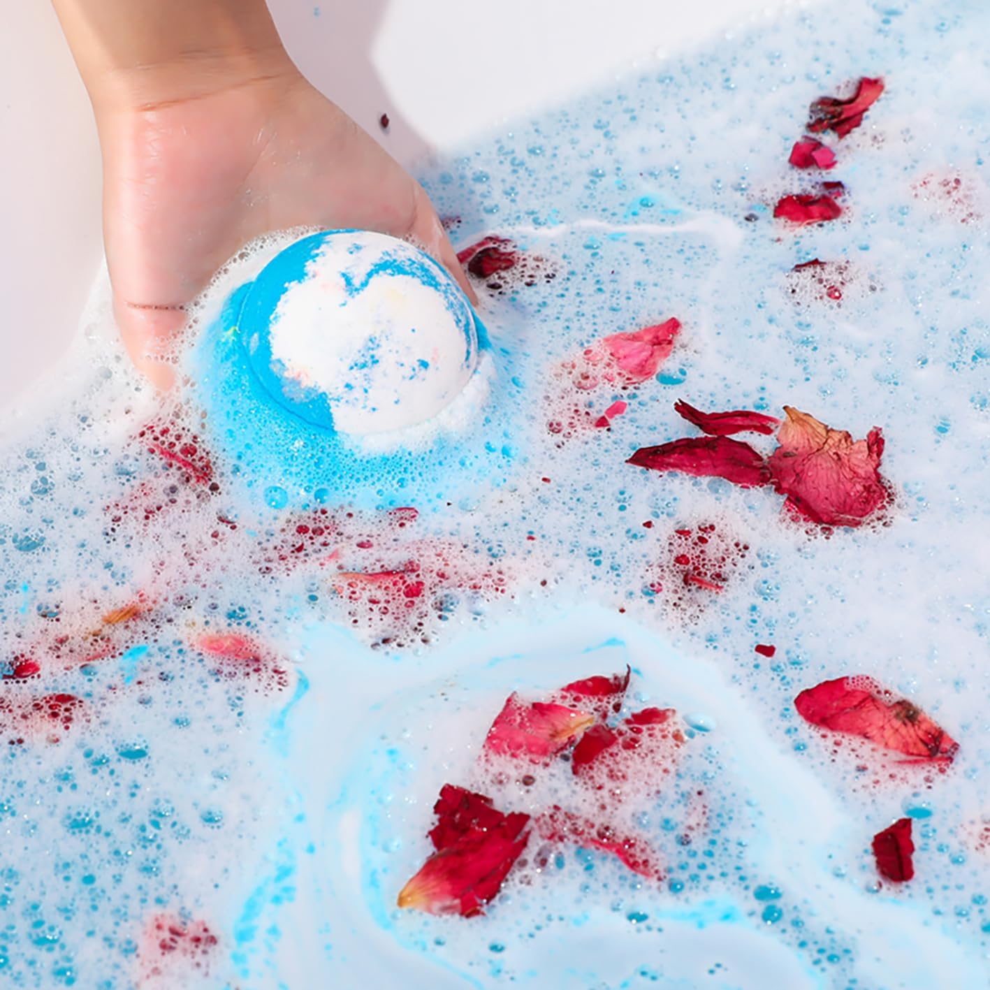 Bath Bombs for Women Spa Gift Set with Lemon Oils Sea Salt Relaxing Birthday Gift for Her Bubble Bath Skincare