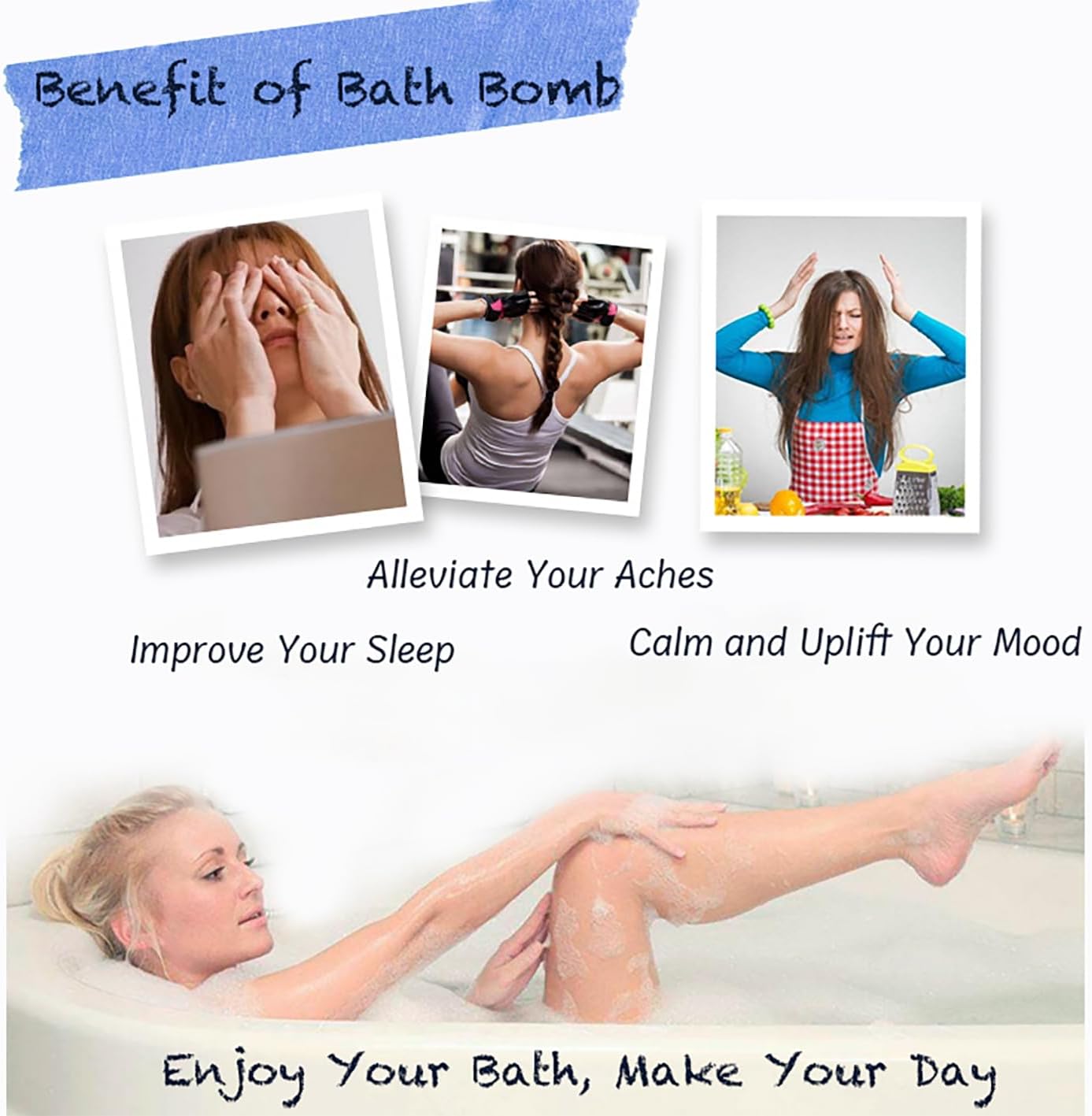 Bath Bombs for Women Spa Gift Set with Lemon Oils Sea Salt Relaxing Birthday Gift for Her Bubble Bath Skincare