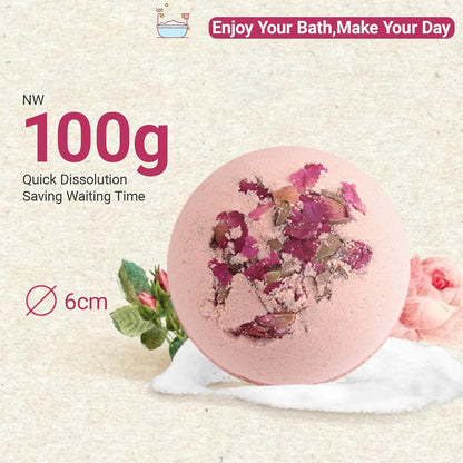 Bath Bombs for Women Spa Gift Set with Lemon Oils Sea Salt Relaxing Birthday Gift for Her Bubble Bath Skincare