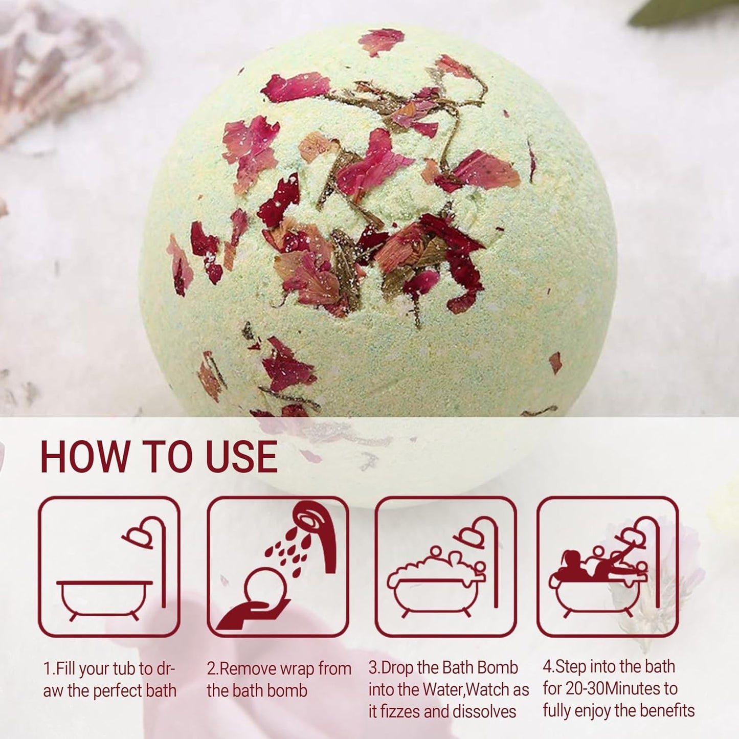 Bath Bombs for Women Spa Gift Set with Lemon Oils Sea Salt Relaxing Birthday Gift for Her Bubble Bath Skincare