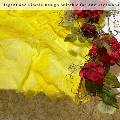 6 Pack Yellow Cheesecloth Table Runner 20 x 120 Inch Long Rustic Gauze Cheese Cloth Table Runner for Wedding 10FT Bridal Baby Shower Table Decorations Boho Fabric Sheer Birthday Party Table Decor