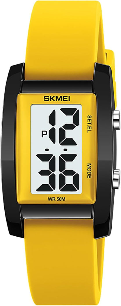 Gosasa Fashion Women’s Men's Digital Big Numbers LED Watches | Unisex Sport Casual Wrist Watch,Rectangular Face, Waterproof ,Silicone Strap,EL Backlight