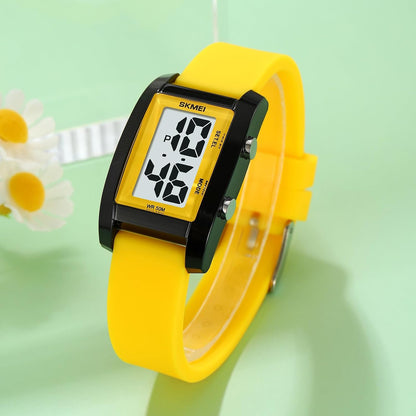 Gosasa Fashion Women’s Men's Digital Big Numbers LED Watches | Unisex Sport Casual Wrist Watch,Rectangular Face, Waterproof ,Silicone Strap,EL Backlight