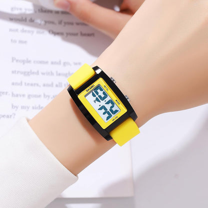 Gosasa Fashion Women’s Men's Digital Big Numbers LED Watches | Unisex Sport Casual Wrist Watch,Rectangular Face, Waterproof ,Silicone Strap,EL Backlight