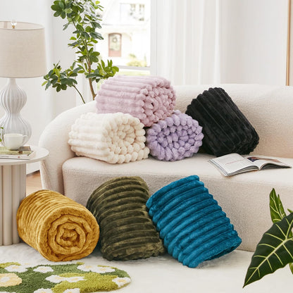 EXQ Home Gentle Soft Fleece Throw Blanket – Cozy Lightweight Blanket for Couch Bed – All-Season Warm Fuzzy Flannel Blanket for Women Mom Her – Gifts for Birthday(50"x60",Mustard Yellow)