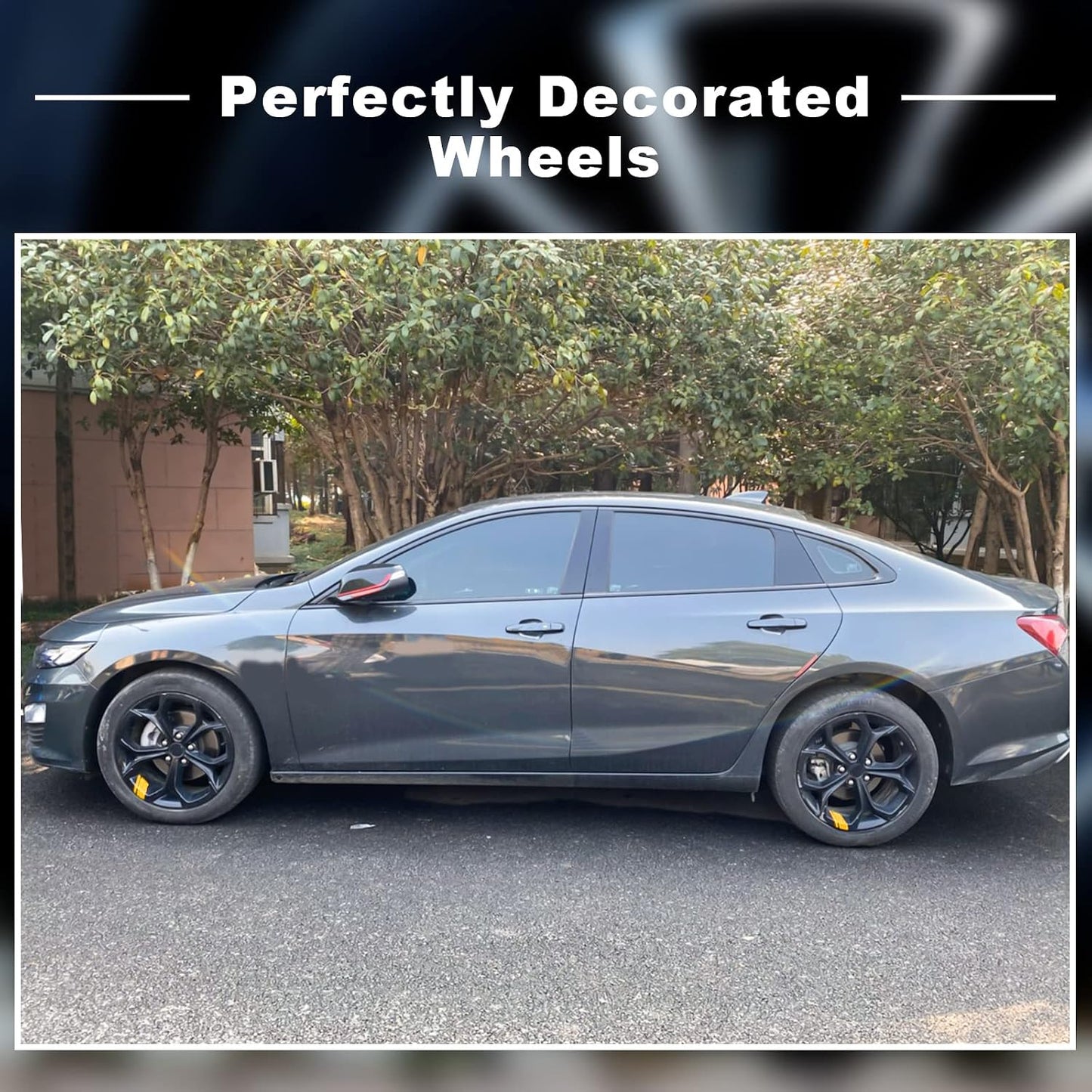 8 Pcs Wheel Rim Decal Stripes Car Decals for 18-21 Inch Wheels Reflective Car Stickers 2.36 x 2.75 Inch Automotive Decals Hash Stripe Stickers Tire Rim Safety Decoration Accessories(Yellow)