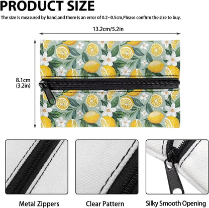 Lemon Print Tissue Holder Pouches Reusable Pocket Tissue Holder for Purse Fabric Purse Zipper Enclosed Tissue Holder for Purse Soft Coins Tissue Pouch for Bag Car Office Home