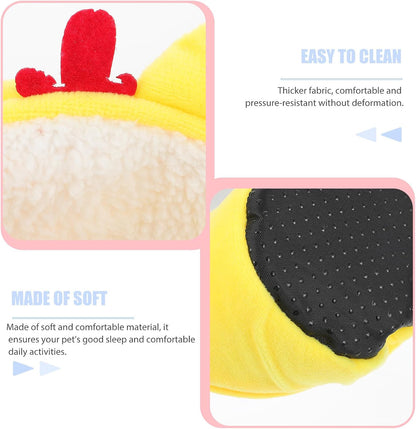 Pet Hamster Nest Cotton Bed Warm Soft Small Animal Sleeping Hideout Yellow Couch Design for Hamsters and Small Pets