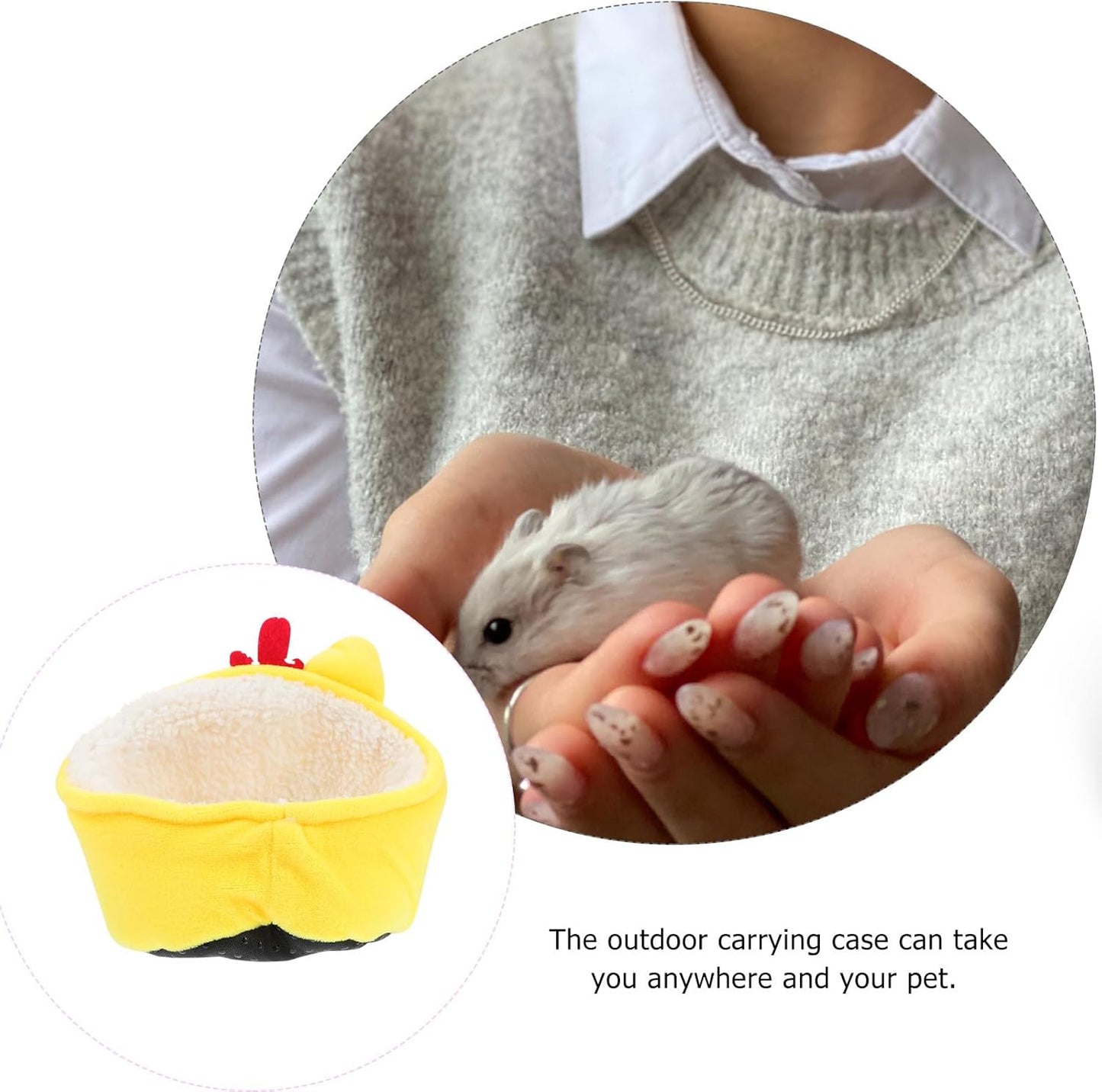 Pet Hamster Nest Cotton Bed Warm Soft Small Animal Sleeping Hideout Yellow Couch Design for Hamsters and Small Pets