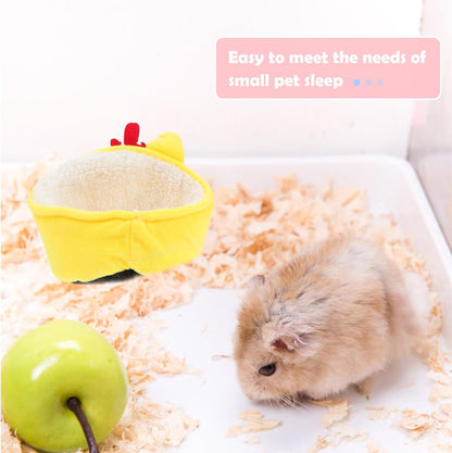 Pet Hamster Nest Cotton Bed Warm Soft Small Animal Sleeping Hideout Yellow Couch Design for Hamsters and Small Pets