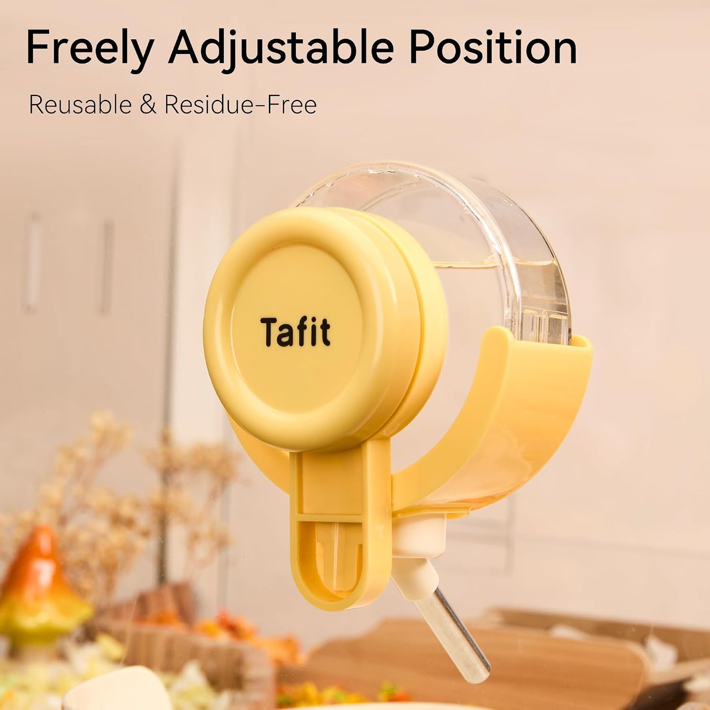 Hamster Water Bottle with Magnetic Holder, Freestanding Water Feeder for Glass Tanks, No-Drip Water Dispenser for Syrian & Dwarf Hamsters, Gerbils, Mice, Rats, Degus (Yellow, 150ml / 5.07 fl oz)