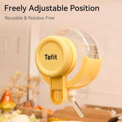 Hamster Water Bottle with Magnetic Holder, Freestanding Water Feeder for Glass Tanks, No-Drip Water Dispenser for Syrian & Dwarf Hamsters, Gerbils, Mice, Rats, Degus (Yellow, 150ml / 5.07 fl oz)