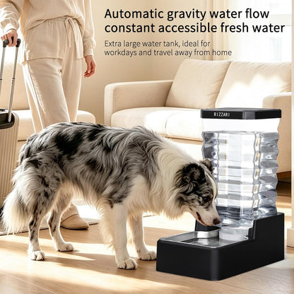 10L Gravity Dog Water Bowl Dispenser: Wide Mouth Filter-Free Design | Stable Anti-Spill Base/Dishwasher Safe Bowl / Multi-Pet Friendly Design/Travel & Workday Ready /Low Maintenance Daily Use