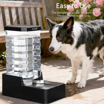 10L Gravity Dog Water Bowl Dispenser: Wide Mouth Filter-Free Design | Stable Anti-Spill Base/Dishwasher Safe Bowl / Multi-Pet Friendly Design/Travel & Workday Ready /Low Maintenance Daily Use