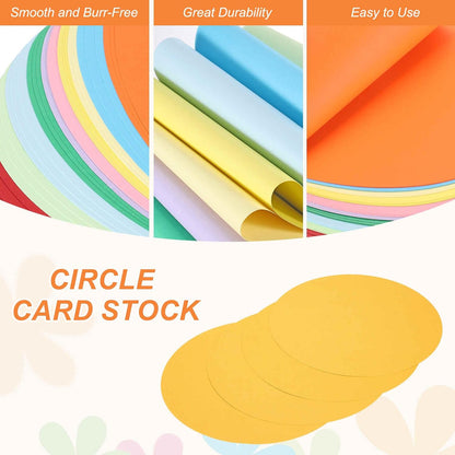 24 Pcs Circle Card Stock, 9.8 Inch Round Cutouts Paper Thick Cardboard Circles for Crafts Paint Supply DIY Projects Bulletin Board Decor, Yellow
