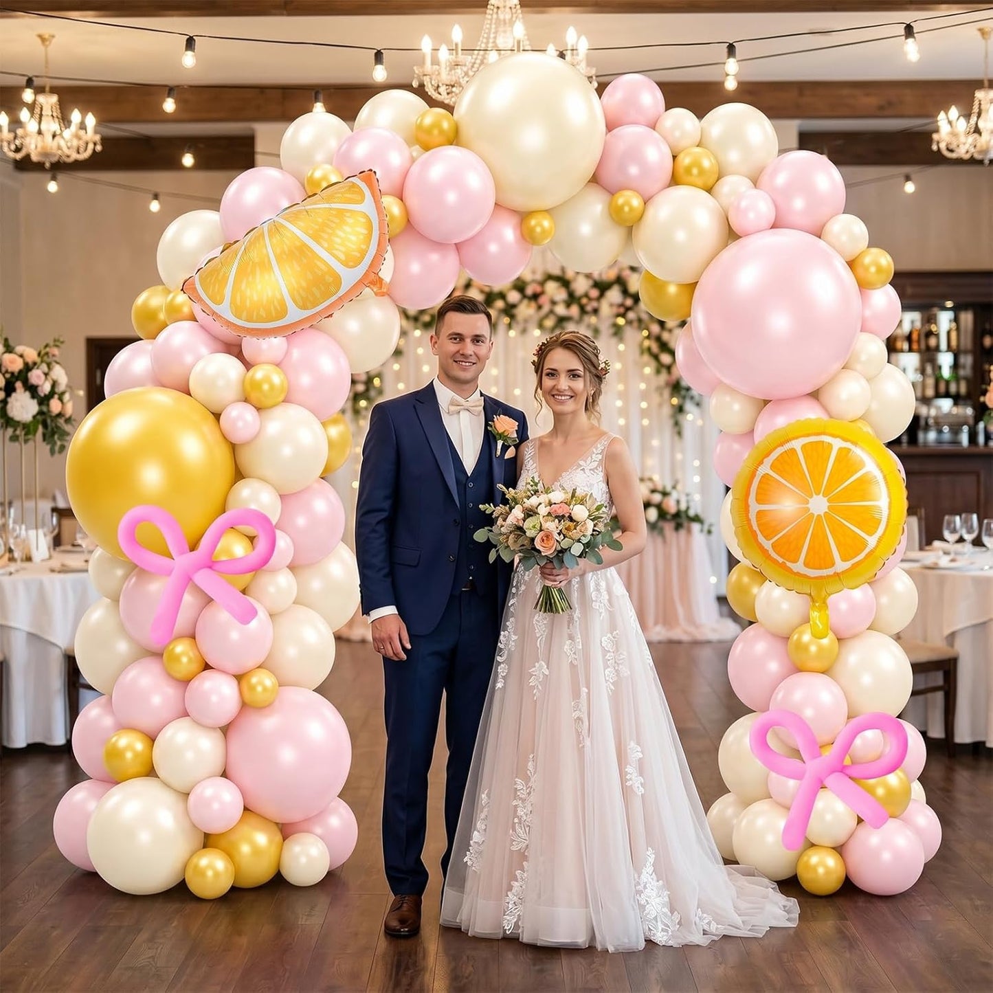 Lemon Balloon Arch Kit - 108 Pcs Pink and Yellow Balloon Arch Kit Supplies, Pastel Light Yellow Lemon Birthday Balloons Decorations for Lemonade Baby Shower Bridal Shower