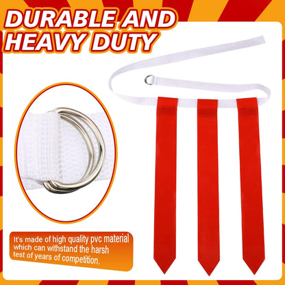 48 Pcs Adjustable Flag Football Belts Flag Football Set Belts with 144 Flags for Adults and Youth(Red and Yellow)