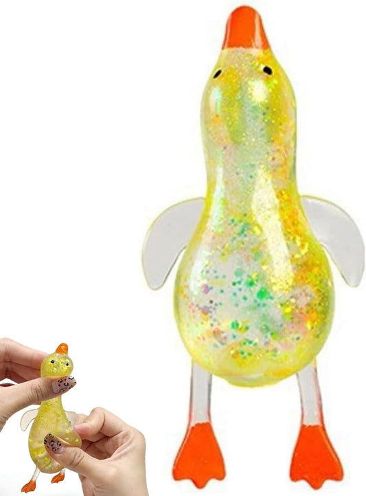 Cute Duck Squishy Sugar Stress Ball,Soft Duck Stress Relief Sugar Ball Toys and Moldable Slow Rise Relaxing Sensory Fidget Stress for Anxiety Relief (Yellow)