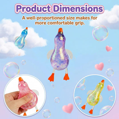 Cute Duck Squishy Sugar Stress Ball,Soft Duck Stress Relief Sugar Ball Toys and Moldable Slow Rise Relaxing Sensory Fidget Stress for Anxiety Relief (Yellow)