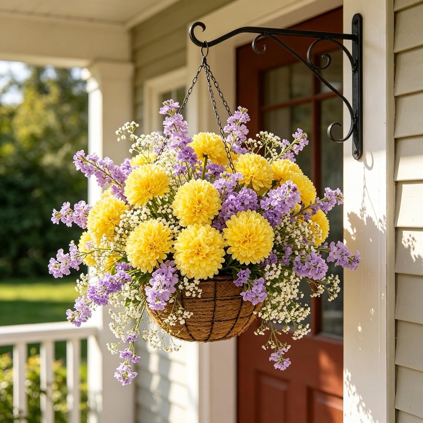 Kimura's Cabin 20pcs Chrysanthemum Artificial Flowers Fake Silk Mums,Yellow | Faux Chrysanthemums with Stem Balls Flowers,Easter Home Table Centerpieces,Wedding Party Floral Arrangements,Vase Decor