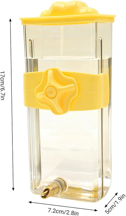 Parakeet Water Dispenser Bird Water Dispenser, Automatic Parakeet, 430ml Leak-Proof Cage Waterer for Parakeets & Small Birds (Yellow)
