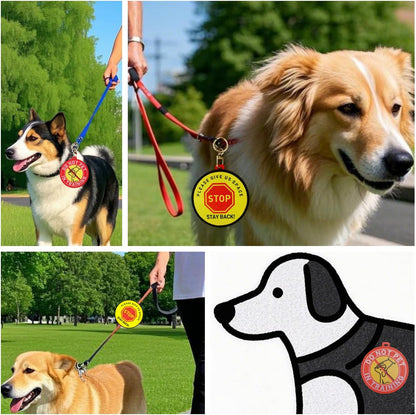Service Dog Training Patches with Clips, Do Not Pet and Stay Back Signs, Red and Yellow