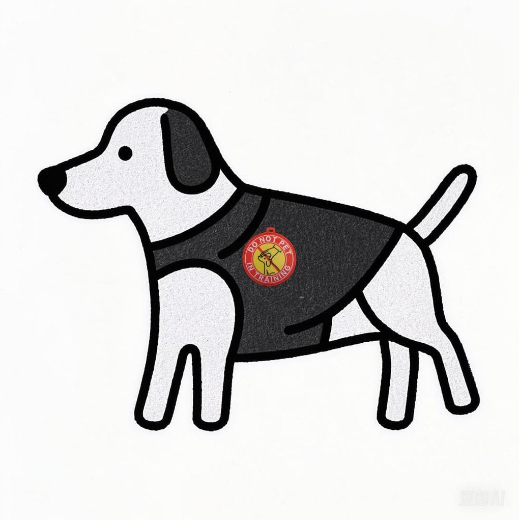 Service Dog Training Patches with Clips, Do Not Pet and Stay Back Signs, Red and Yellow