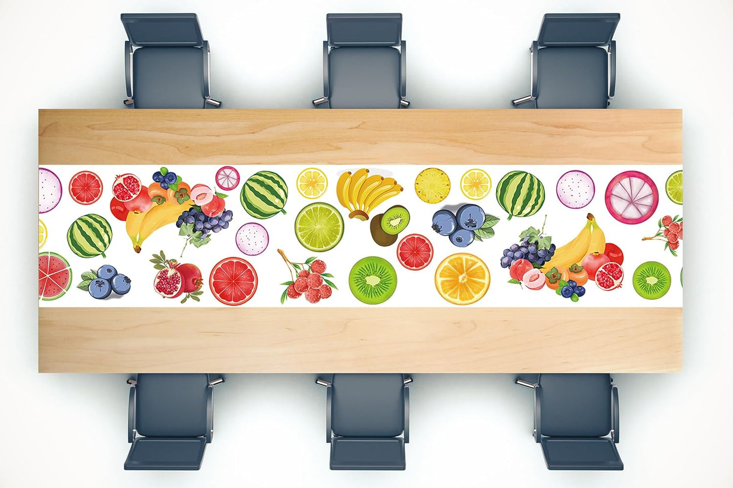 2Pcs Summer Fruit Table Runner Banana Orange Lemon Grape Lychee Watermelon Blueberry Berry Sweet Baby Shower Birthday Party Favors Supplies Decorations Fruitful Table Cloth