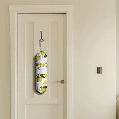 Lemon Plastic Bag Holder, Lemon Fabric Grocery Bag Dispenser, Wall Mount Washable Shopping Bags Carrierfor Home Kitchen, Housewarming Gift, Kitchen Pattern Garbage Bags 62
