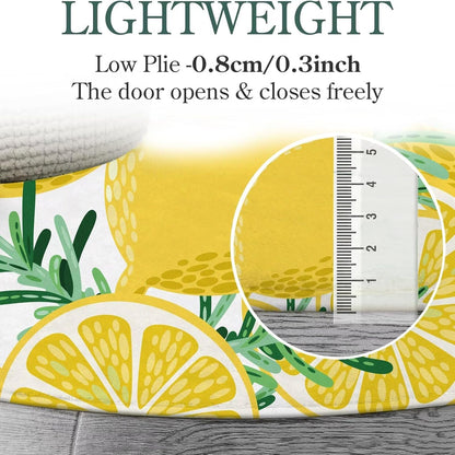 6Ft Lemon Round Rug Yellow Circle Rugs for Bedroom Dorm Living Room Lemon Tree Area Rug Floor Mat Pad Doormat Carpet, 6'X6'(180x180cm)
