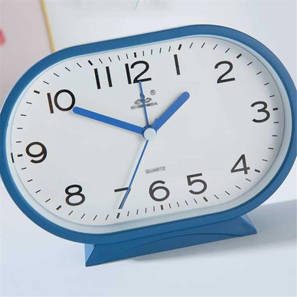 Tabletop Oval Home Analog Alarm Clock Battery Operated for Office Living Room Bedroom Kitchen School Bedside Desk Multifunctional Travel(Yellow)