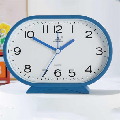 Tabletop Oval Home Analog Alarm Clock Battery Operated for Office Living Room Bedroom Kitchen School Bedside Desk Multifunctional Travel(Yellow)